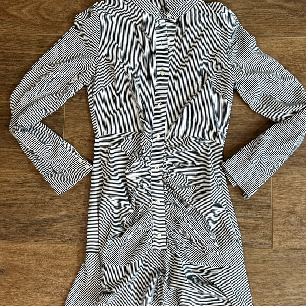 English Factory Gray Long Sleeve Shirt Dress